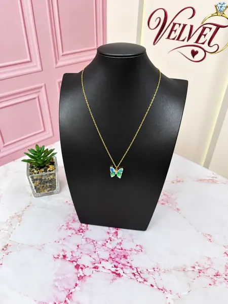 Collar Mariposa Turquesa