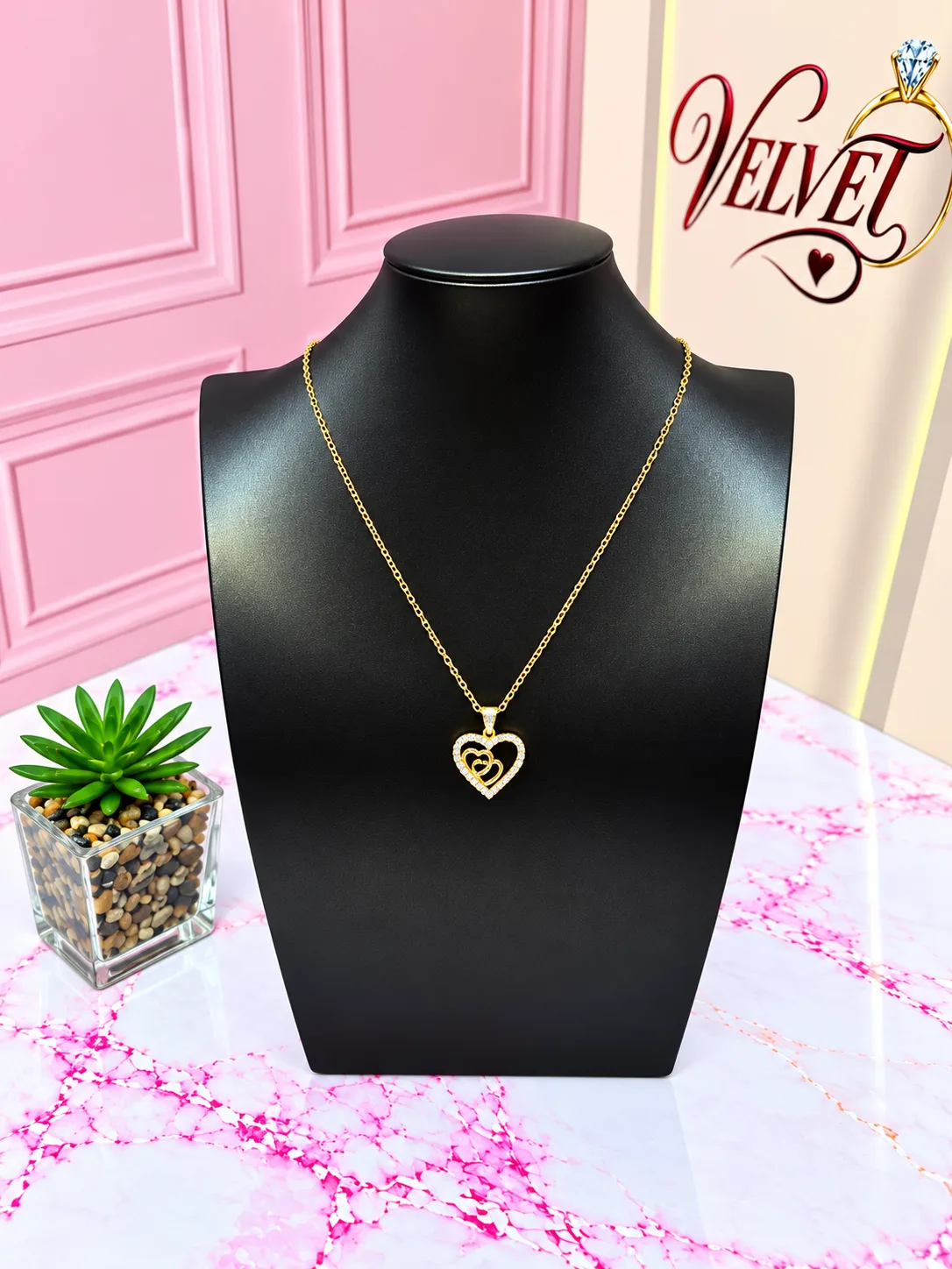 Collar Corazón Doble
