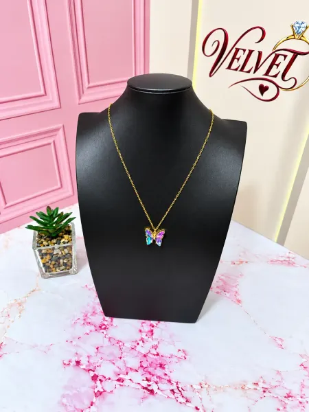 Collar Mariposa Arcoíris