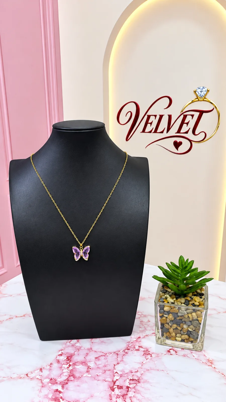 Collar Mariposa Lila