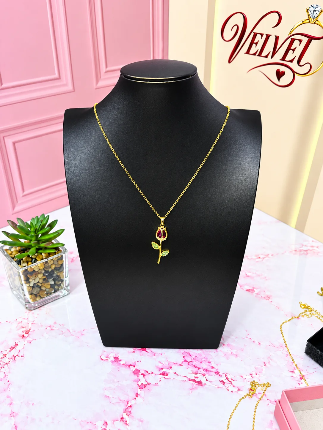 Collar Rosa Roja
