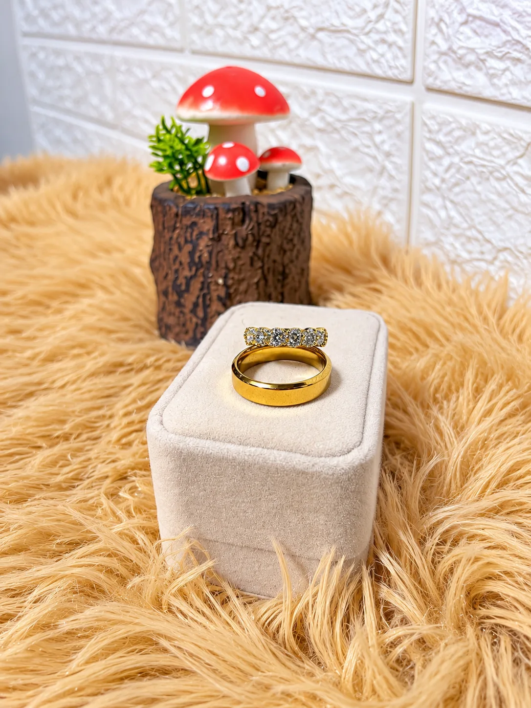Dúo de Anillos Hilera de Cristales