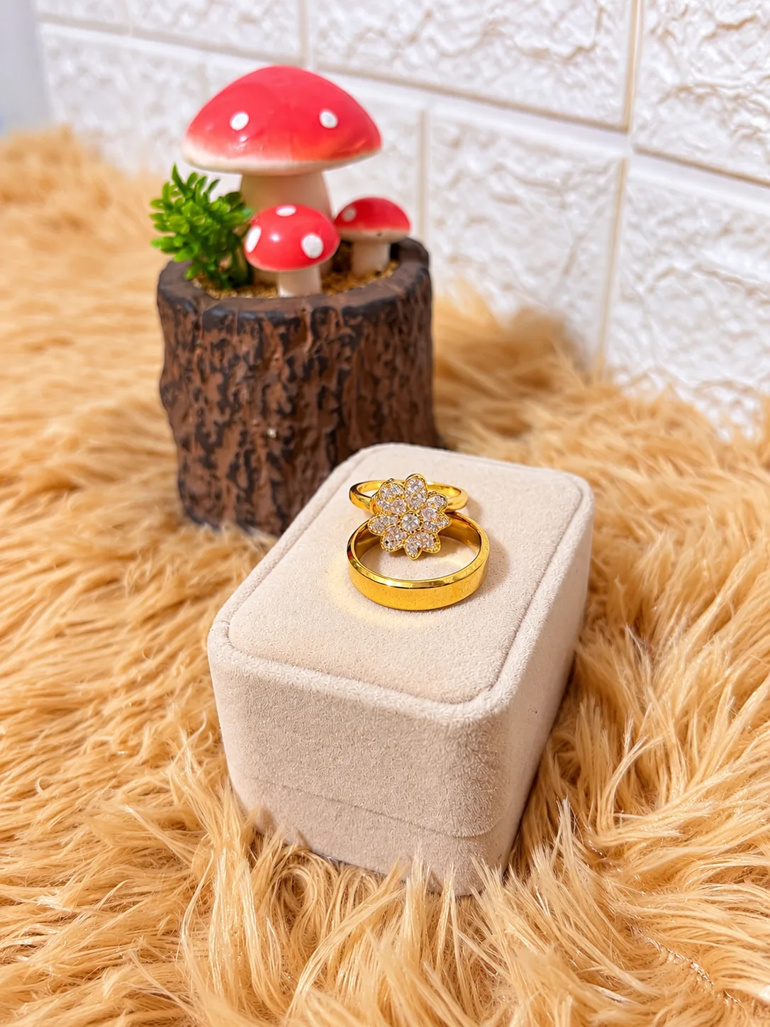 Dúo de Anillos Flor de Cristal
