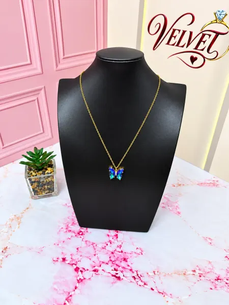 Collar Mariposa Azul