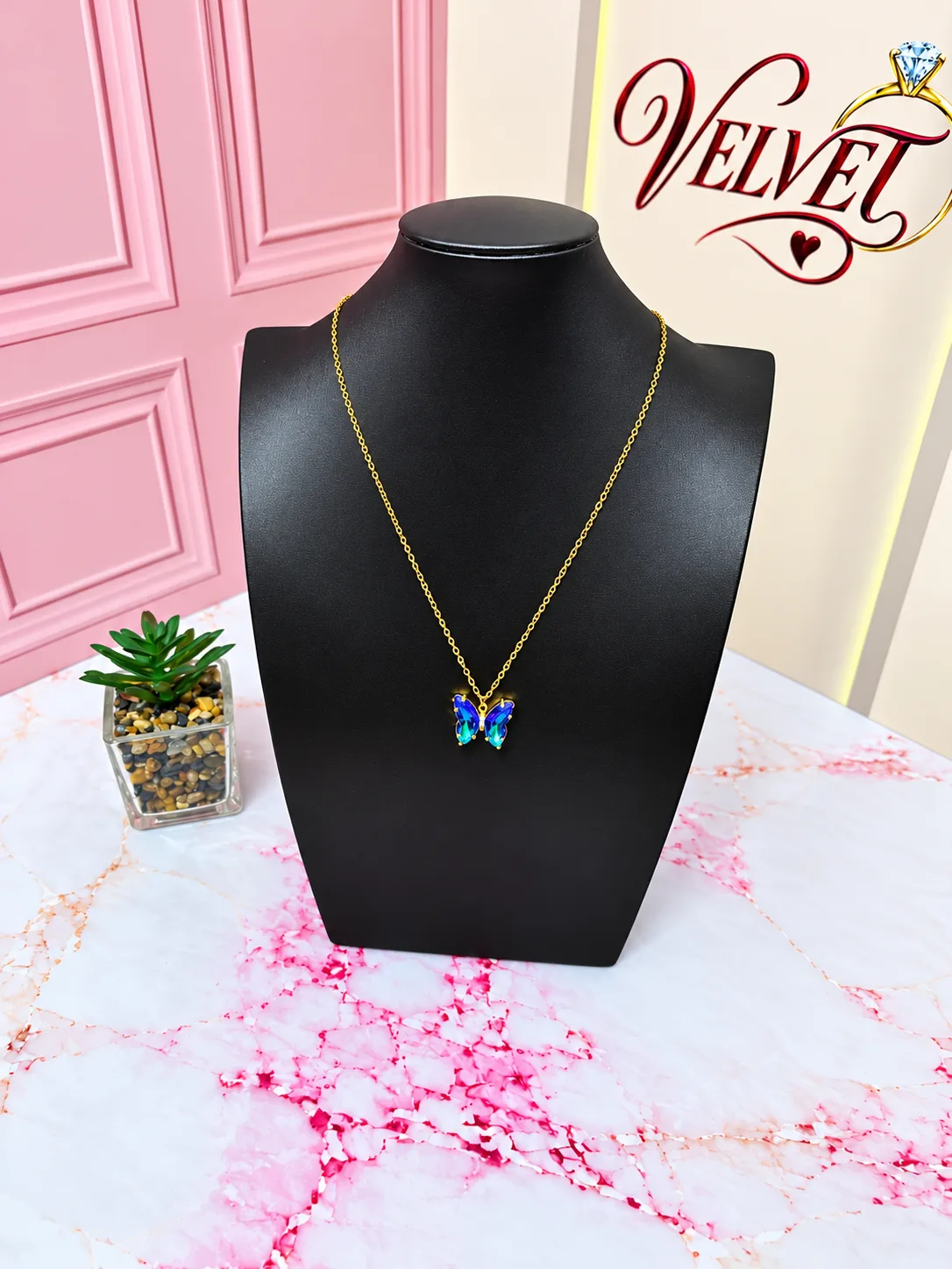 Collar Mariposa Azul