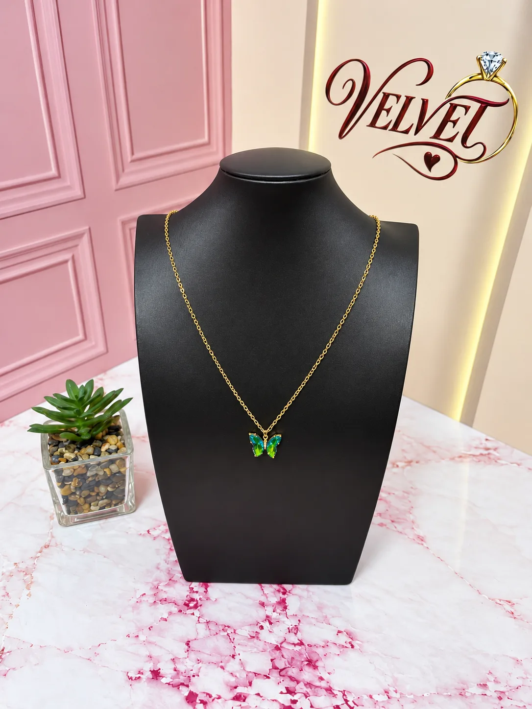 Collar Mariposa Verde